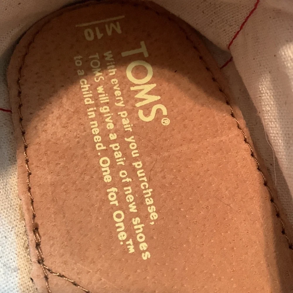 Toms Canvas Alpargata Rope Espadrille Slip-On Shoe Red w/ Stripes Women’s 10M